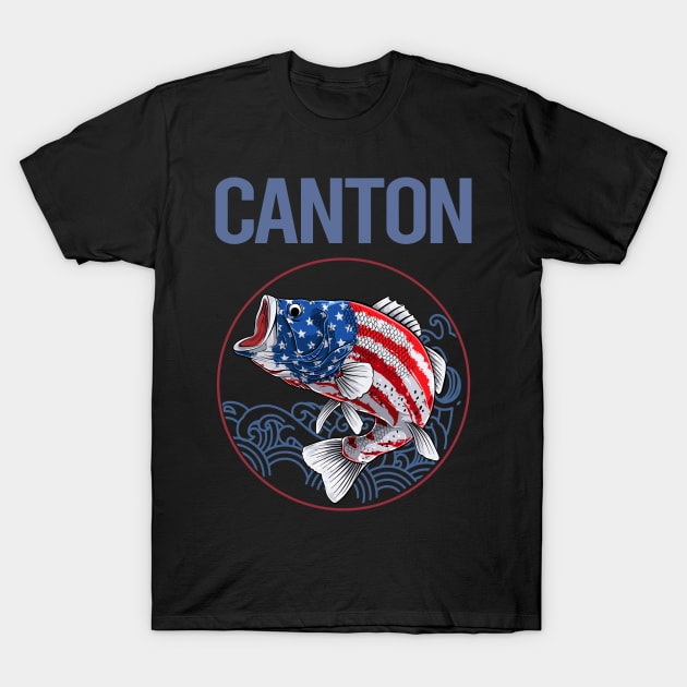 USA Flag Fish Canton T-Shirt by rosenbaumquinton52